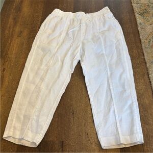 Athleta Linen Ankle Pants - Large White